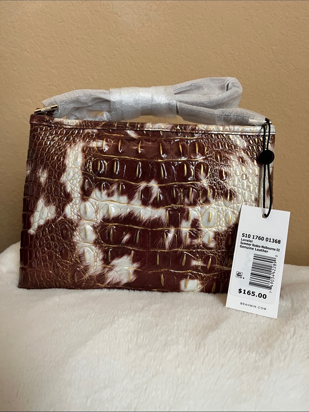 Brahmin Summer Melbourne Elevated Cow Print Crossbody Bag NWT